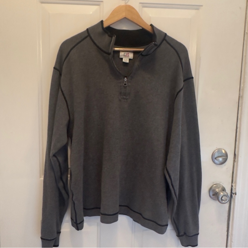 Cutter and Buck Men's Charcoal Quarter Zip